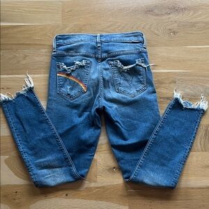 MOTHER Blue Distressed frayed jeans size 26